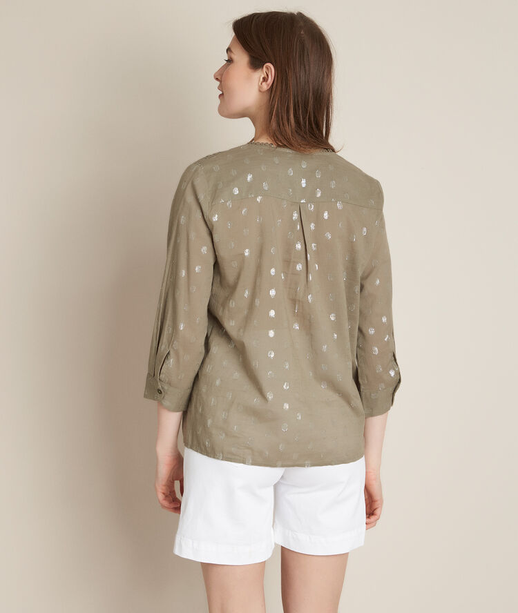 Blouse verte lurex elma amande.