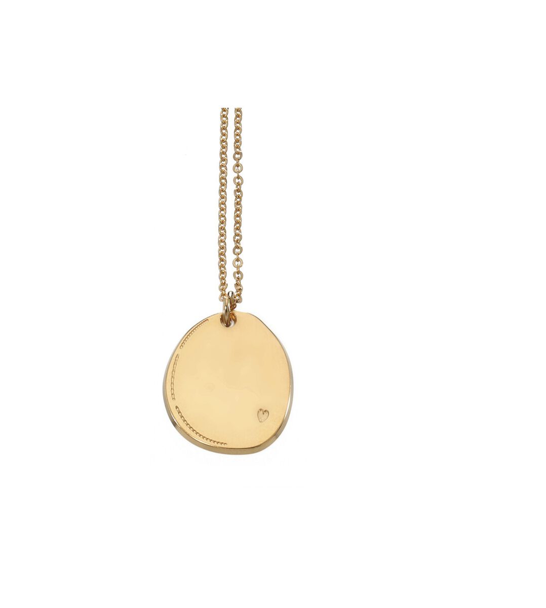 Collier médaille ovale or cœur Bijoux Léone | 1-2-3 Collier médaille ovale or cœur Bijoux Léone PhotoZ | 1-2-3