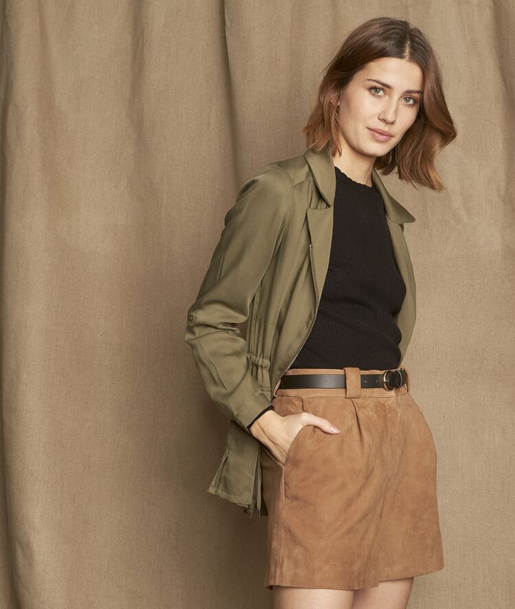 Veste kaki en tencel lucie kaki.