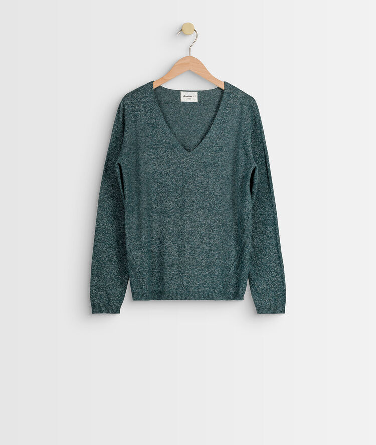 Pull fin brillant vert ryo.