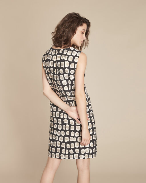 Robe en jacquard imprimé rosa noir.
