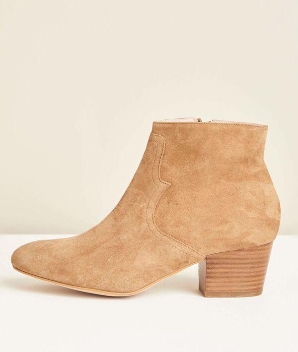 Bottines à talon camel bimatière Kendal | 1-2-3 Bottines à talon camel bimatière Kendal PhotoZ | 1-2-3