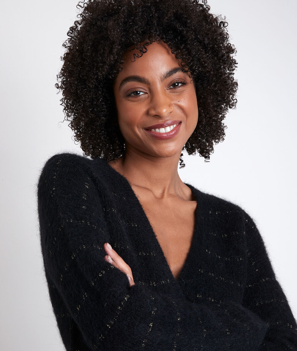 Gilet en mohair mélangé noir riva noir.