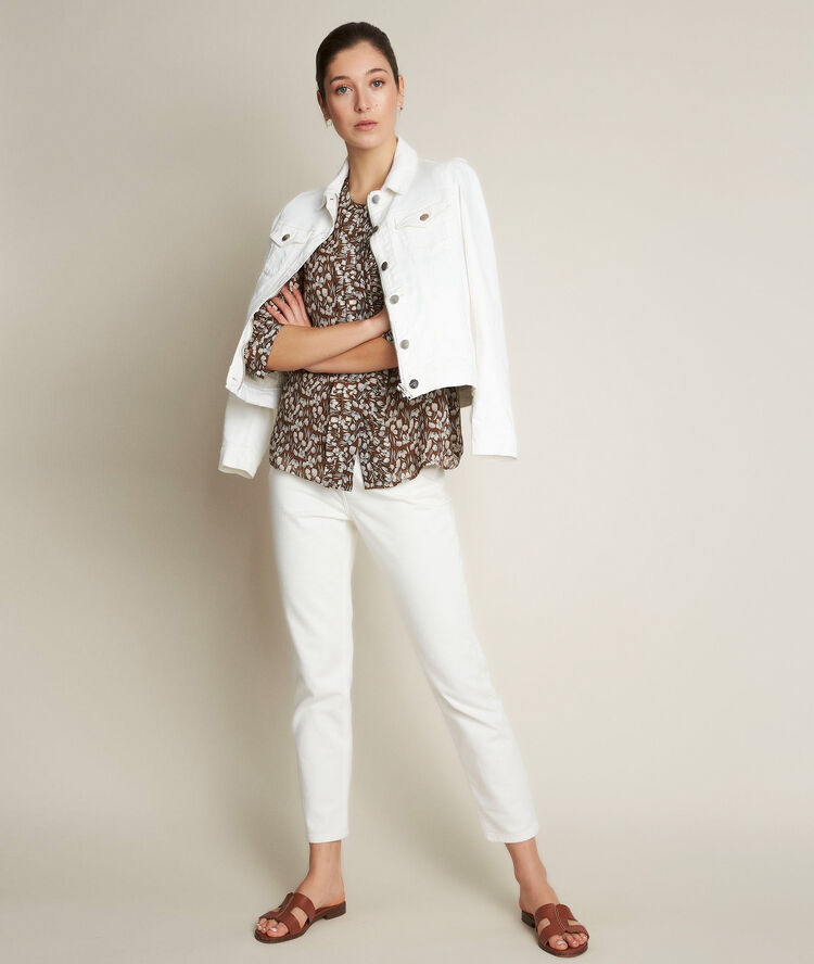 Blouse imprim&eacute;e maggie camel clair.