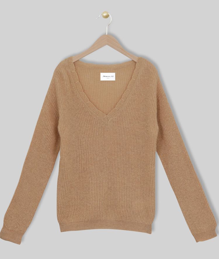 Pull havane en lurex flambeur havane.
