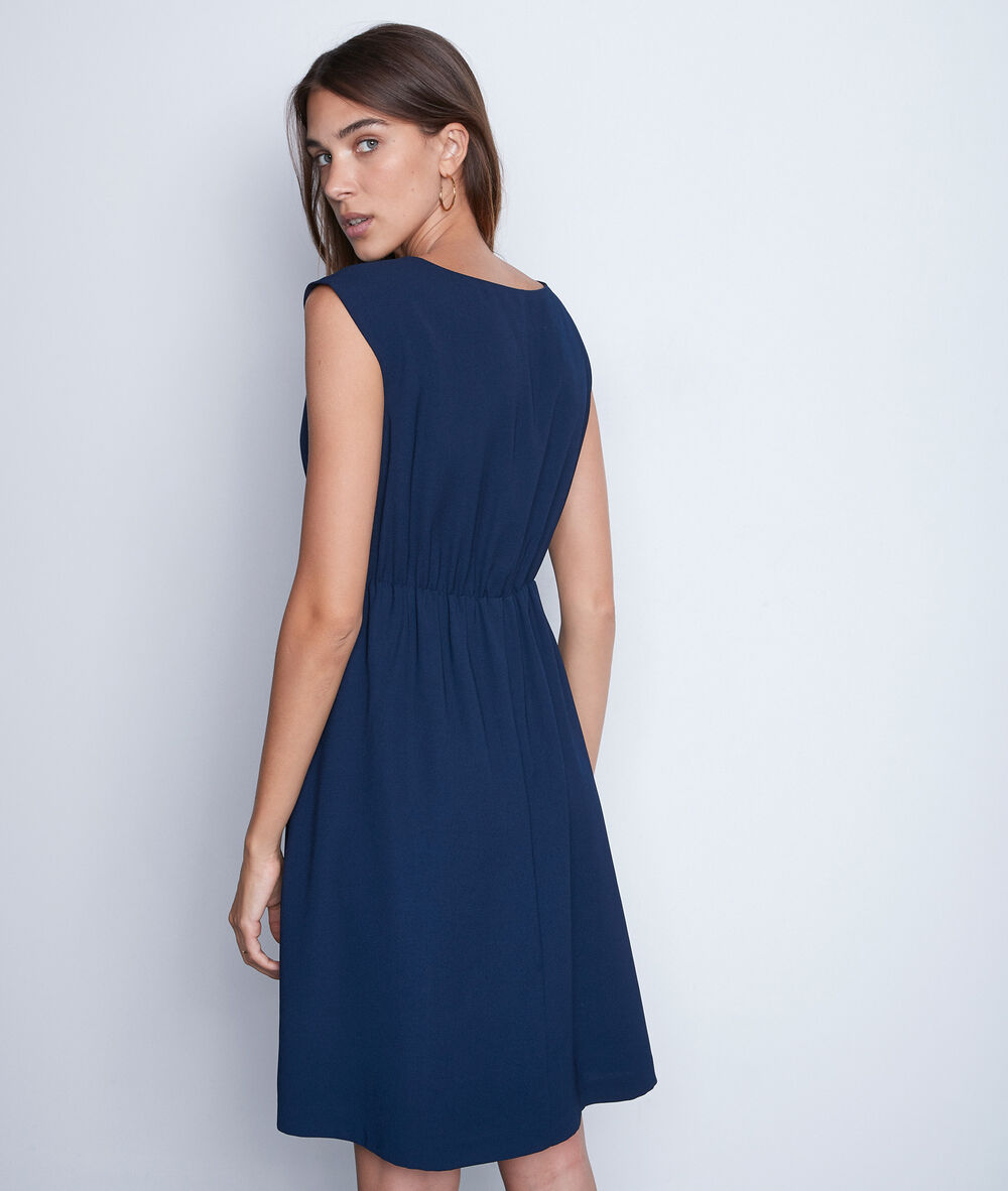Robe évasée sans manches avec dentelle marine saya marine.