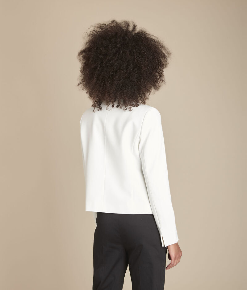 Veste écrue gros grain en microfibre charme ecru.