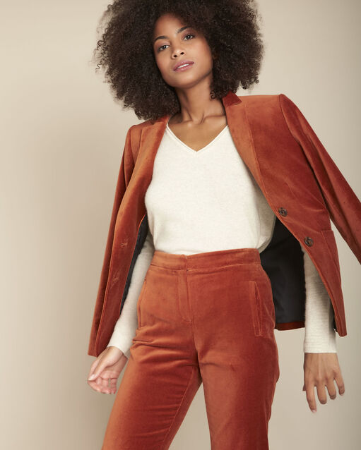 Pull col v cachemire greige fjord beige.