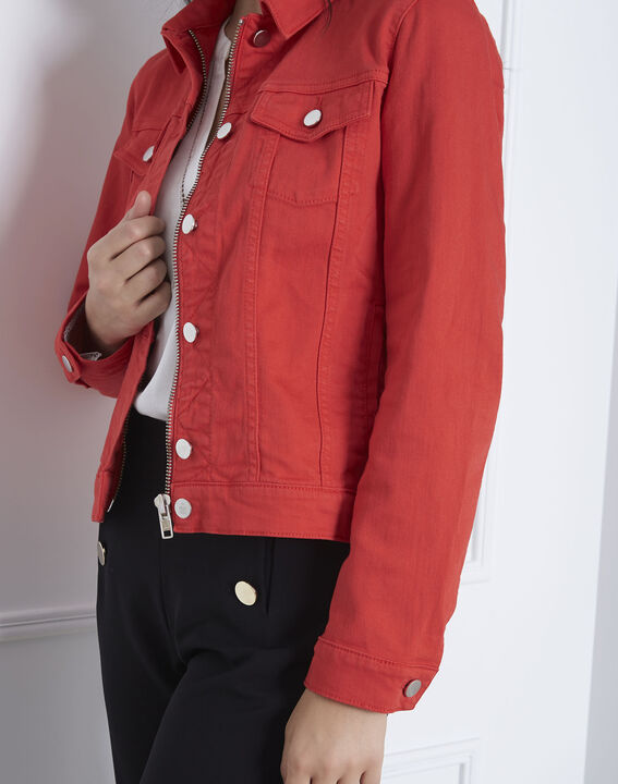 Veste rouge en jean Clem | 1-2-3 Veste rouge en jean Clem PhotoZ | 1-2-3