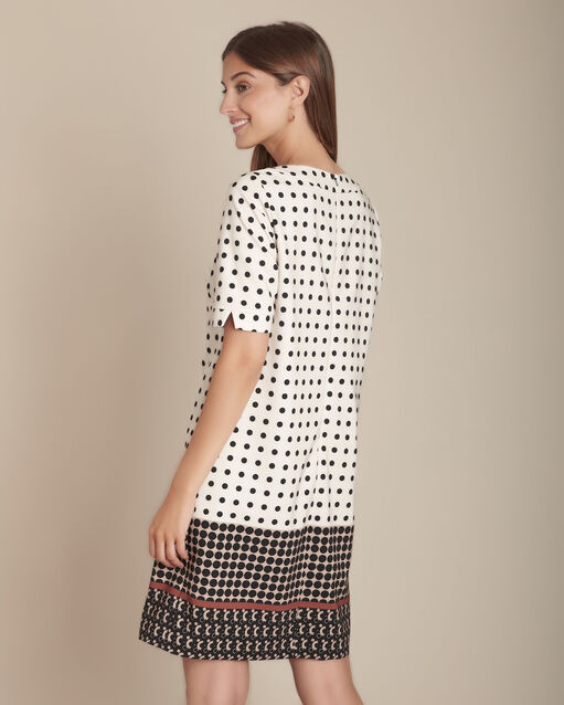 Robe beige imprimé pois iliane camel.