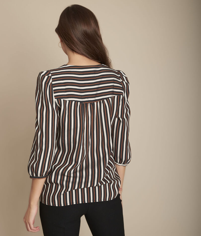 Blouse rayée madina noir.