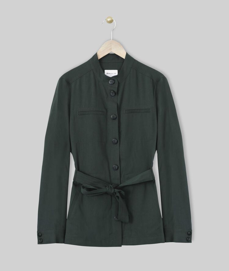 Veste vert foncé fluide boutonnée birgit vert anglais.