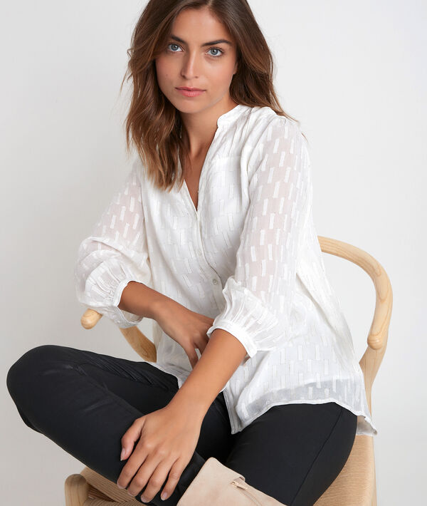 Blouse en lurex écrue Elssie | 1-2-3 Blouse en lurex écrue Elssie PhotoZ | 1-2-3
