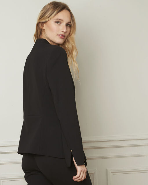 Veste noire tailleur microfibre majesté noir.