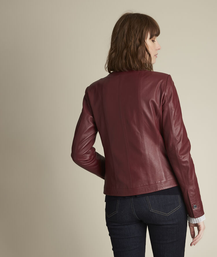 Veste en cuir porto livia peche.