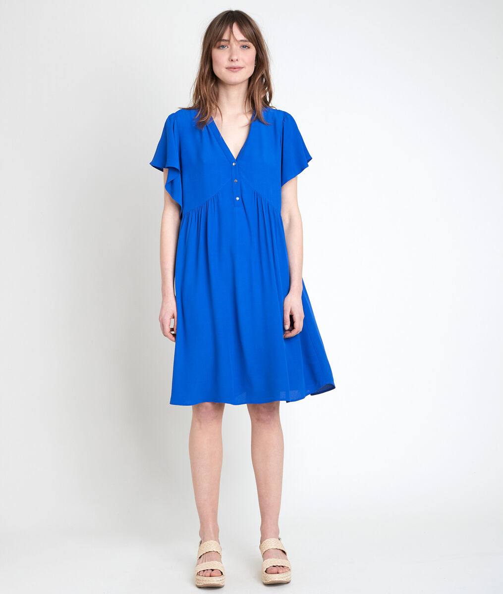 Robe en viscose recyclée bleue Callo | 1-2-3 Robe en viscose recyclée bleue Callo PhotoZ | 1-2-3
