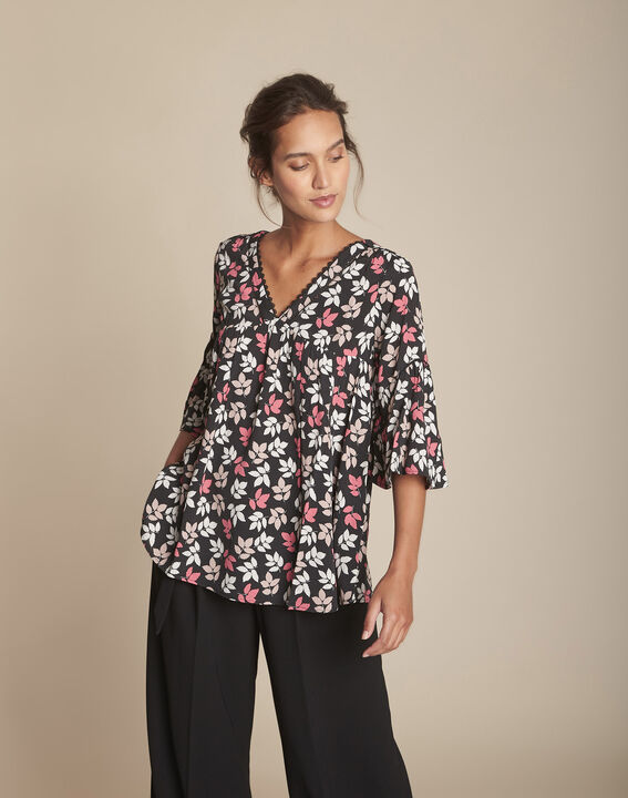 Blouse imprimé feuille Miami | 1-2-3 Blouse imprimé feuille Miami PhotoZ | 1-2-3