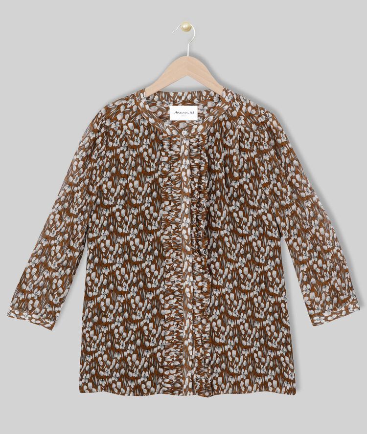 Blouse imprimée maggie camel clair.