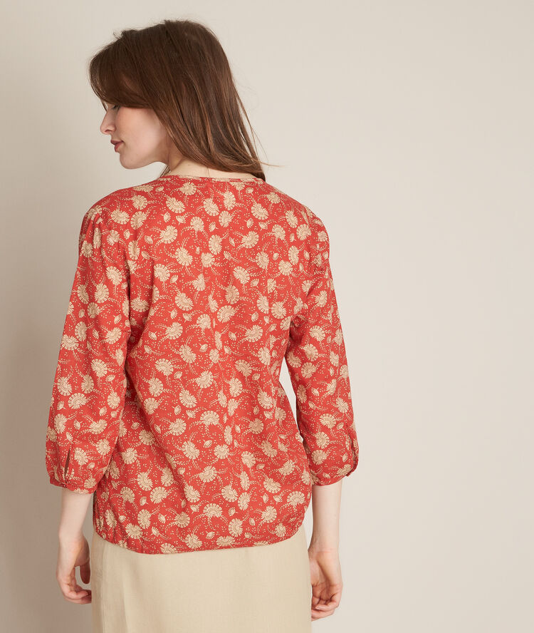 Blouse imprimée en coton biologique edwige tomette.
