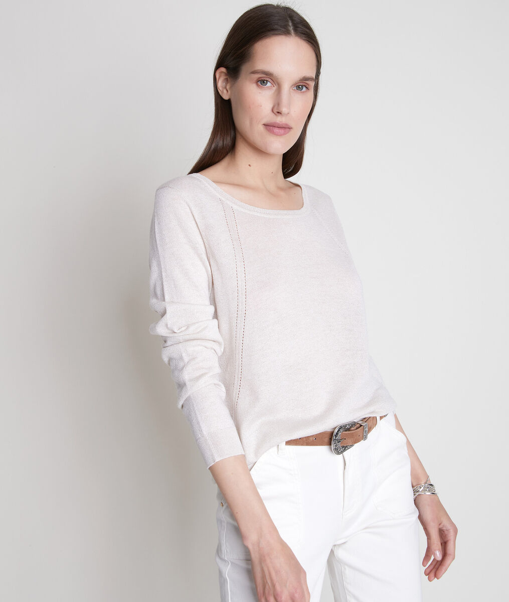 Pull en maille fine crème Tommy | 1-2-3 Pull en maille fine crème Tommy PhotoZ | 1-2-3