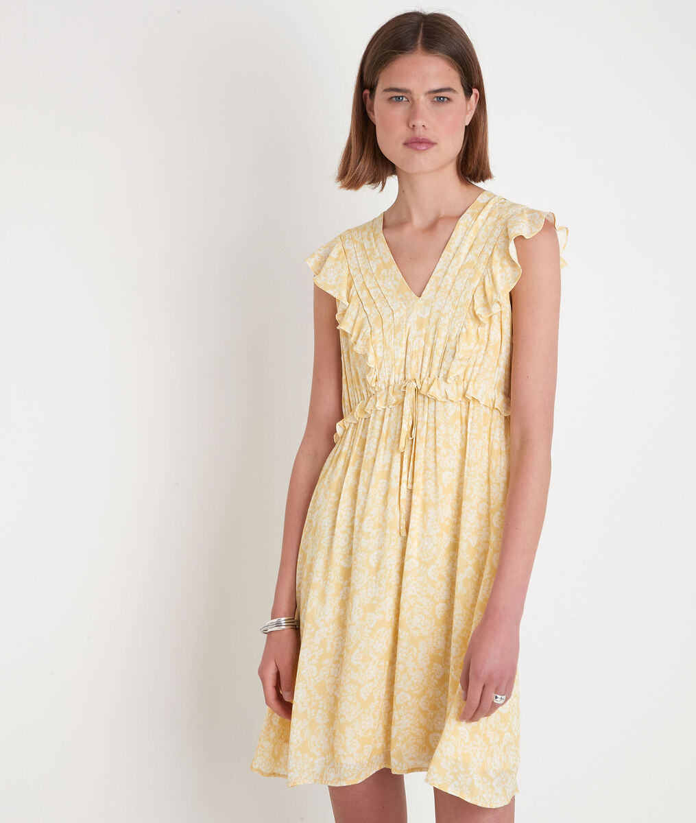 Robe courte imprimée jaune Savannah | 1-2-3 Robe courte imprimée jaune Savannah PhotoZ | 1-2-3