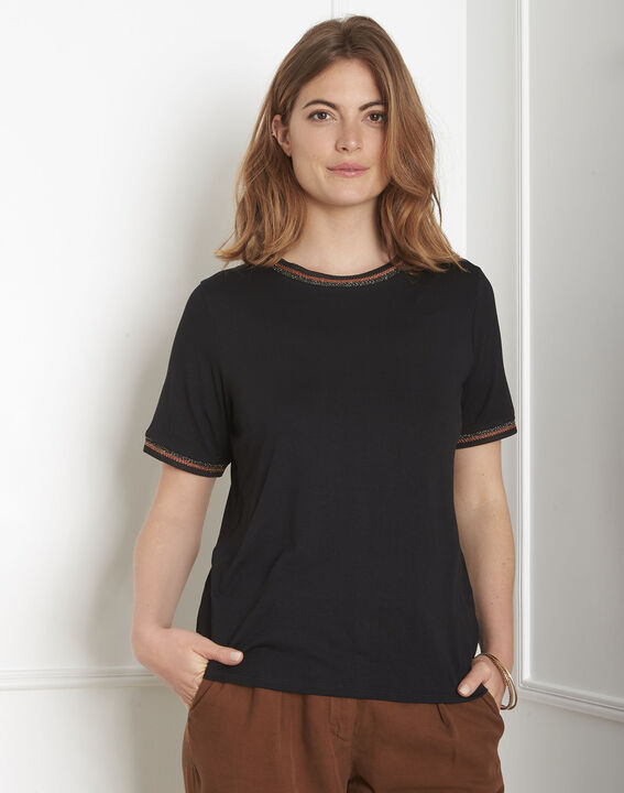 Tee-shirt noir détails ruban Proove | 1-2-3 Tee-shirt noir détails ruban Proove PhotoZ | 1-2-3