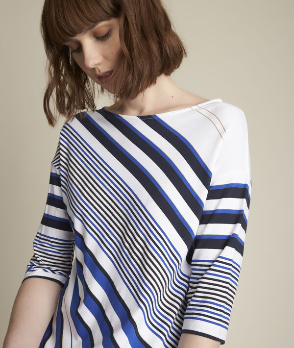 Tee-shirt rayé asymétrique Royan | 1-2-3 Tee-shirt rayé asymétrique Royan PhotoZ | 1-2-3