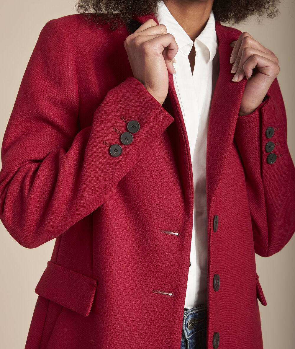 Roter Mantel Aus Wollgemisch Mit Geradem Schnitt Plume Damen Maison 123