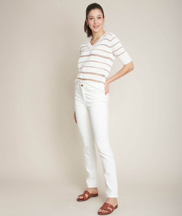 Pull rayé lurex daniela ecru.