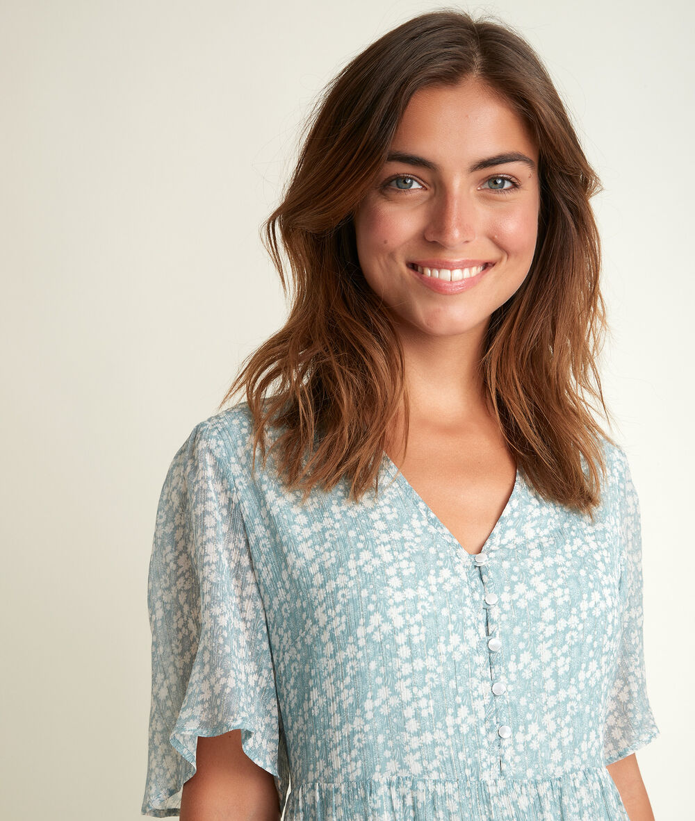 Robe imprimée nara ardoise.