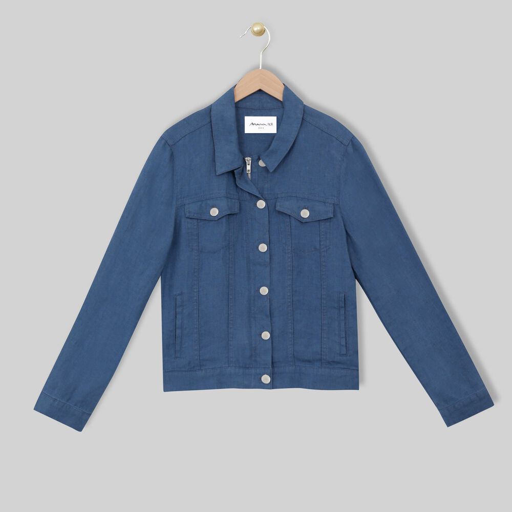 Veste en lin indigo clem indigo fonce.