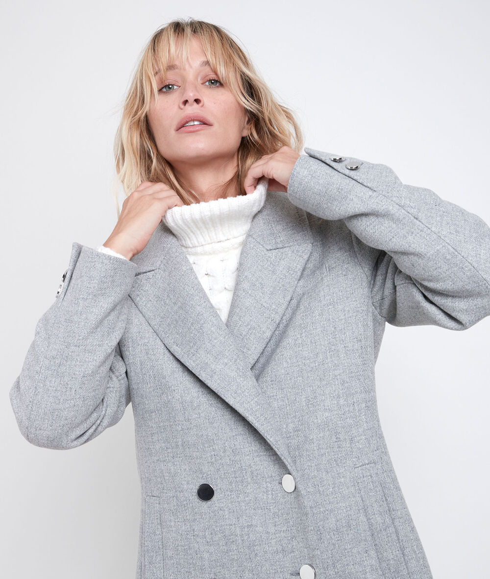 Manteau droit gris jeff chine clair.
