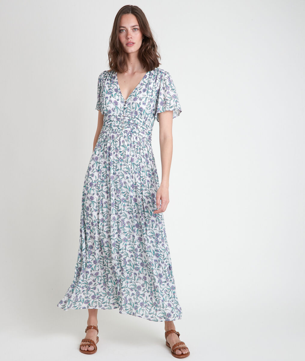 Robe longue blanche imprimée Levana | 1-2-3 Robe longue blanche imprimée Levana PhotoZ | 1-2-3