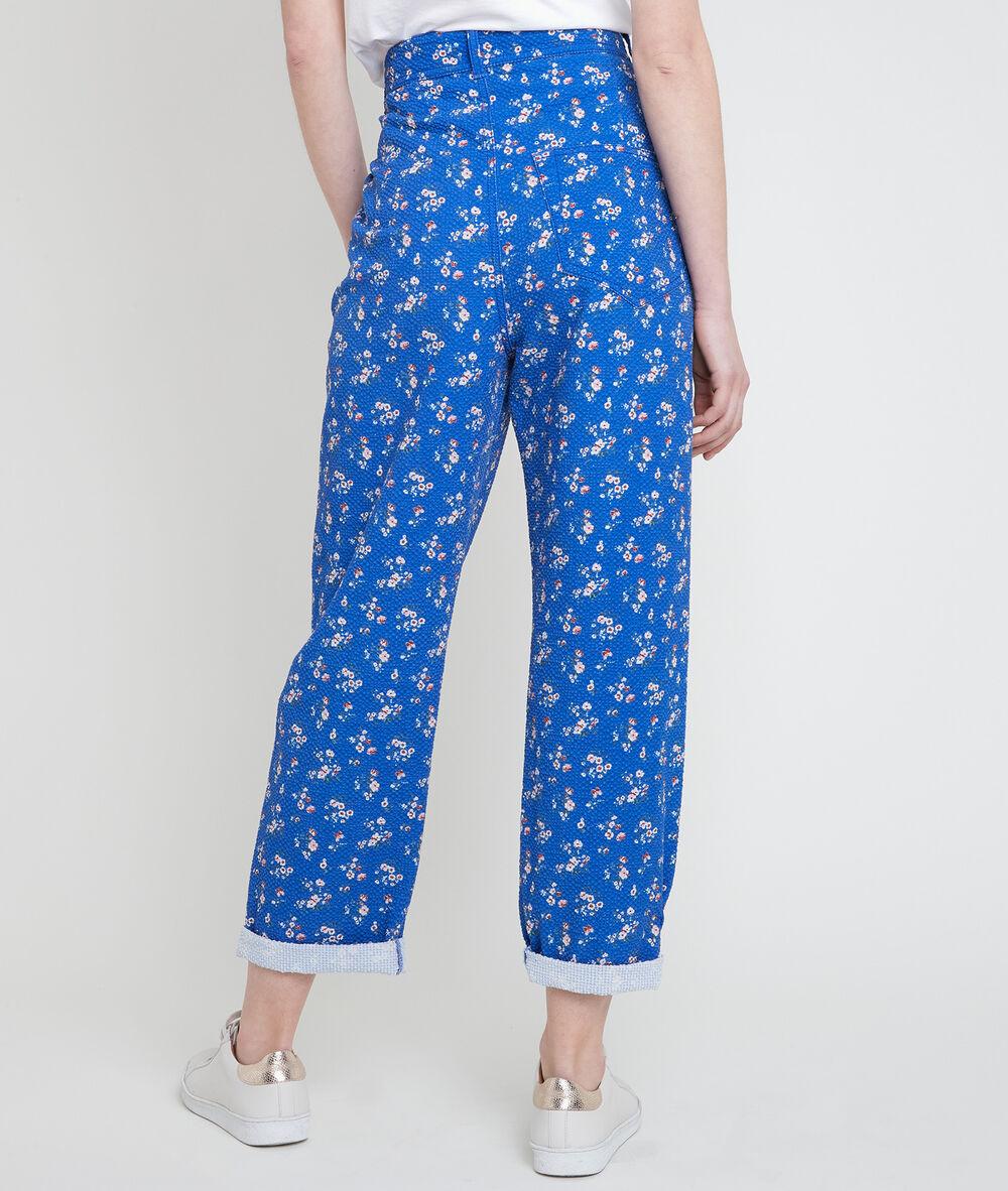 Pantalon carotte imprimé flower myosotis.