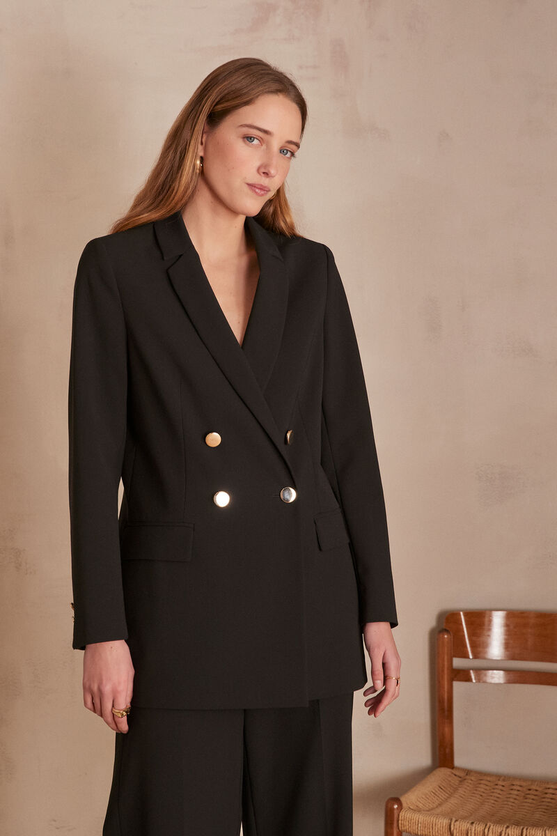 Veste de blazer en microfibre noir Florine | 1-2-3 Veste de blazer en microfibre noir Florine PhotoZ | 1-2-3