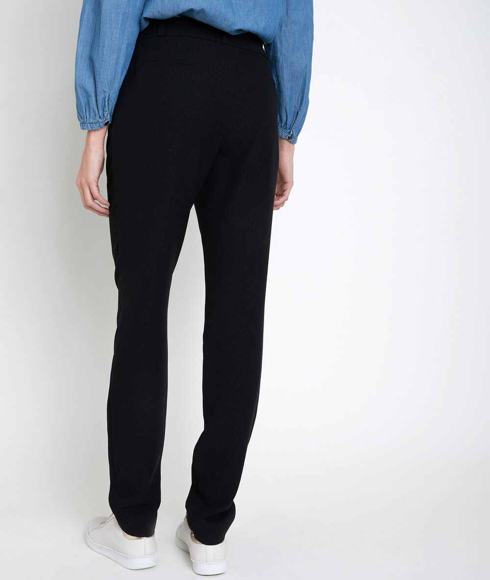 Pantalon carotte lurex feodor noir.