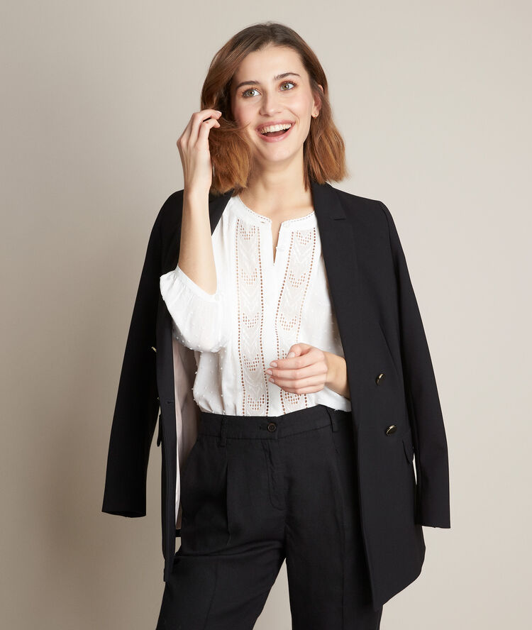 Blouse en dentelle evirolle ecru.