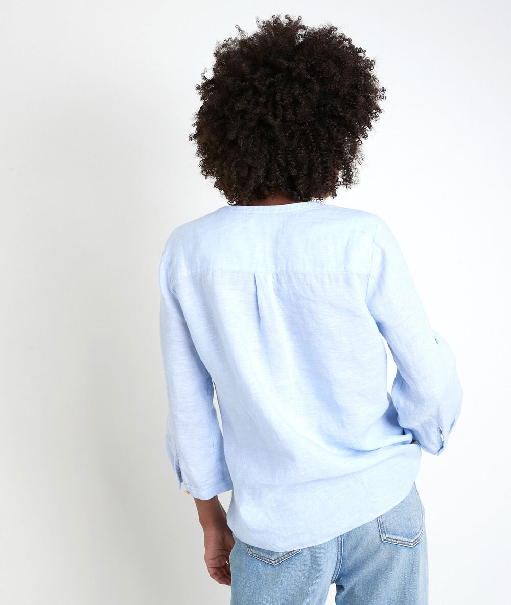 Blouse en lin azur roma azur.