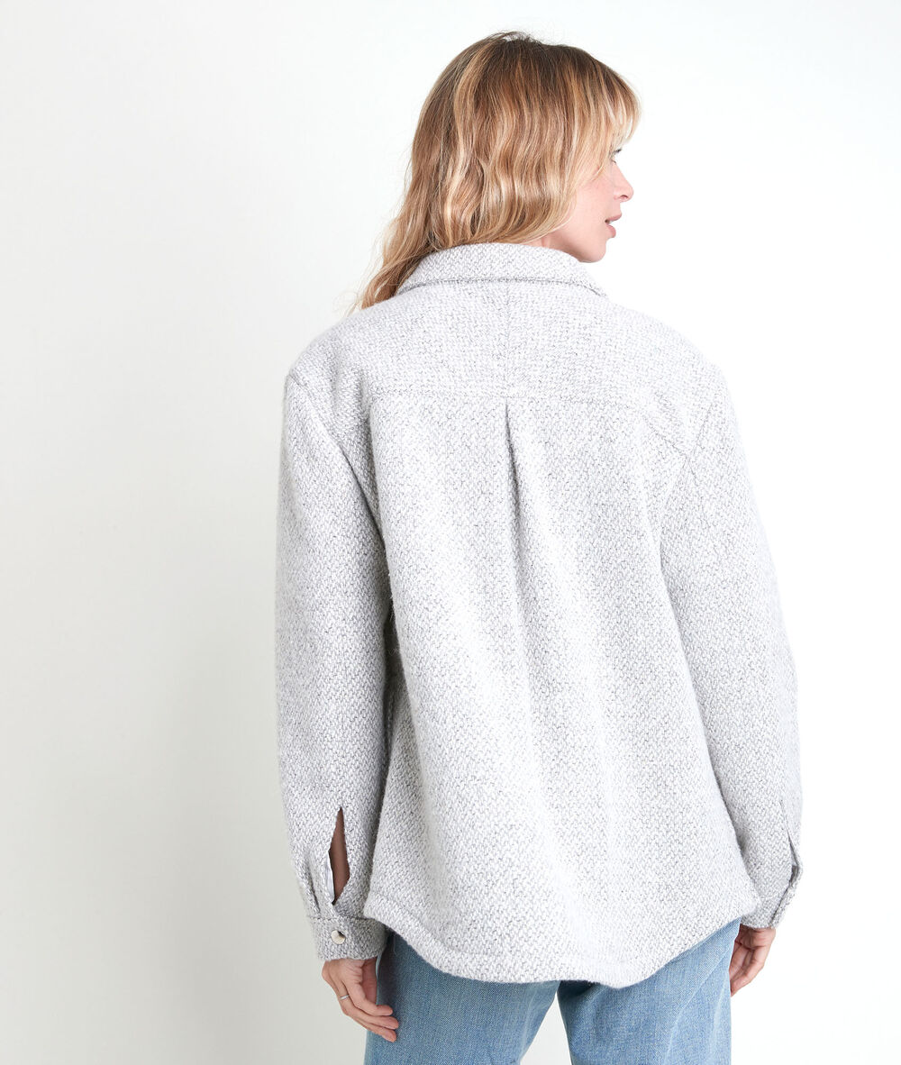 Manteau laine fantaisie jennifer gris souris.