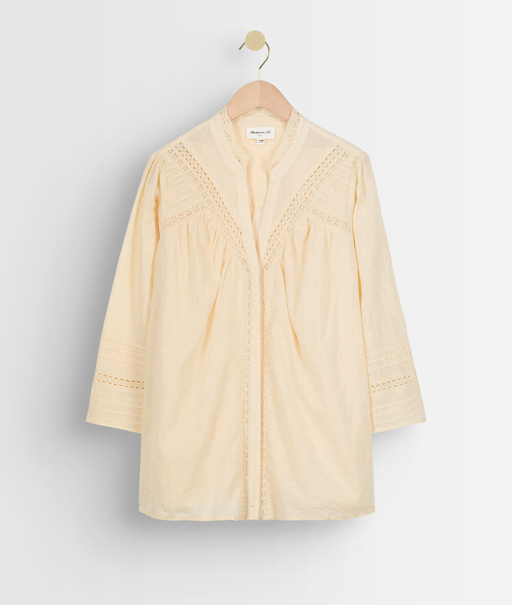 Strogele katoenen blouse met borduurwerk aicha paille.