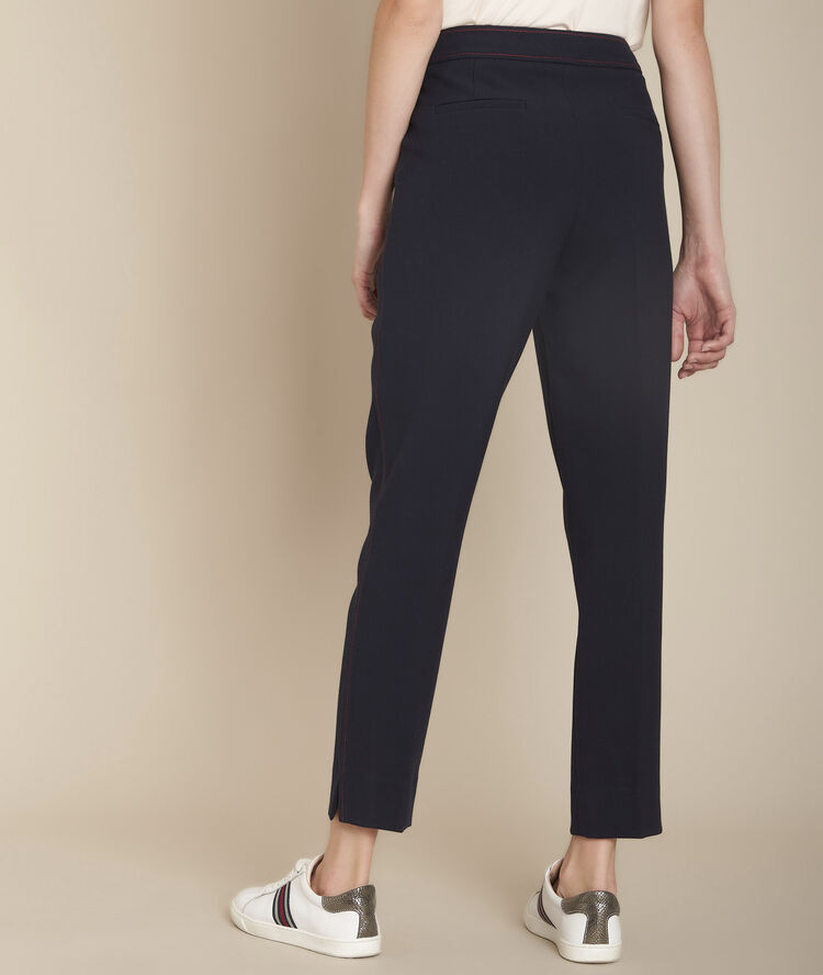 Pantalon marine compacte ermel marine.