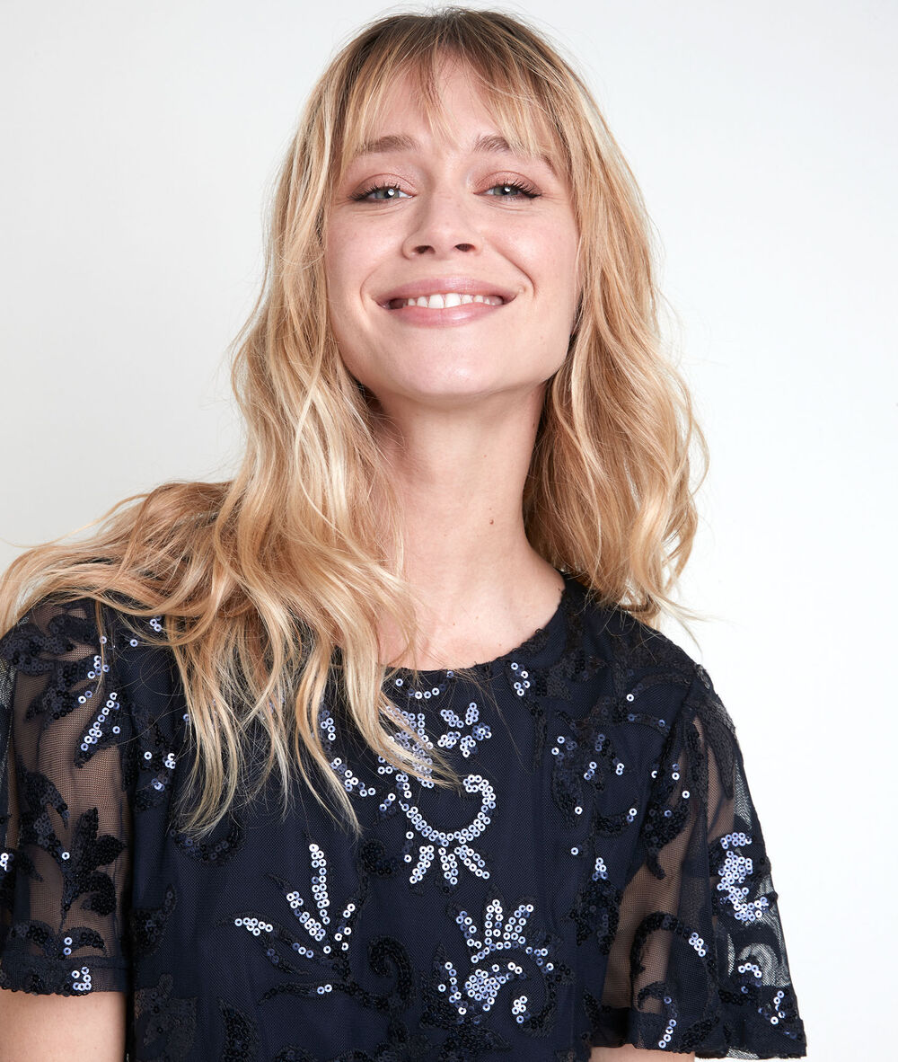 Robe dansante brodée constance marine.