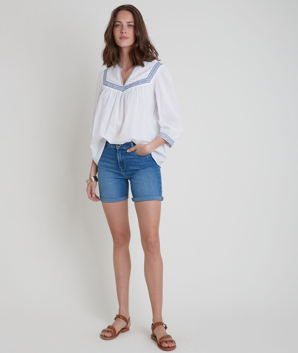 Blouse blanche brodée Talissa | 1-2-3 Blouse blanche brodée Talissa PhotoZ | 1-2-3
