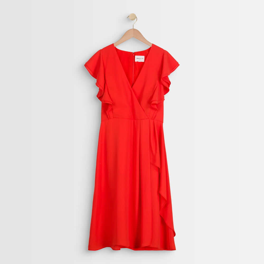 Robe à volants corail melanie corail.