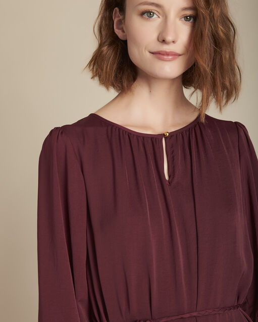 Robe longue grenat fluide ivana grenat.