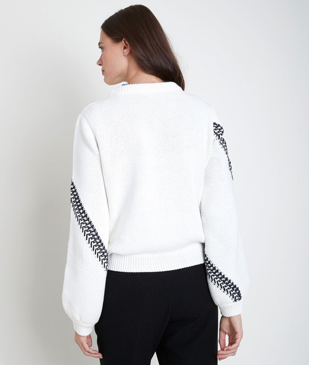 Pull fantaisie anne blanc.