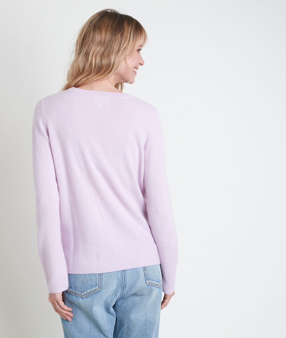 Pull en cachemire mauve river mauve pale.
