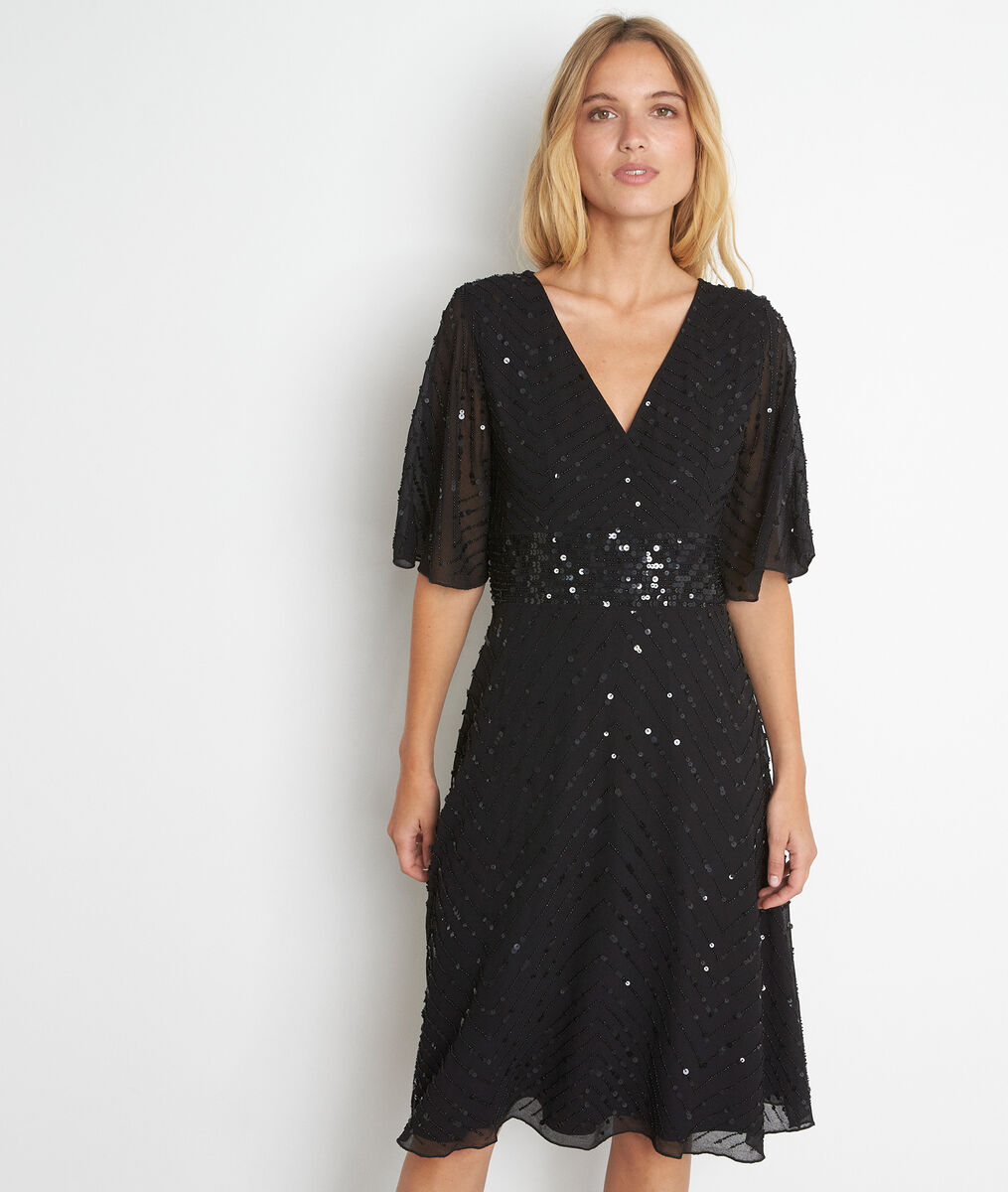 Tailliertes Kleid mit Pailletten Céleste | 1-2-3 Tailliertes Kleid mit Pailletten Céleste PhotoZ | 1-2-3