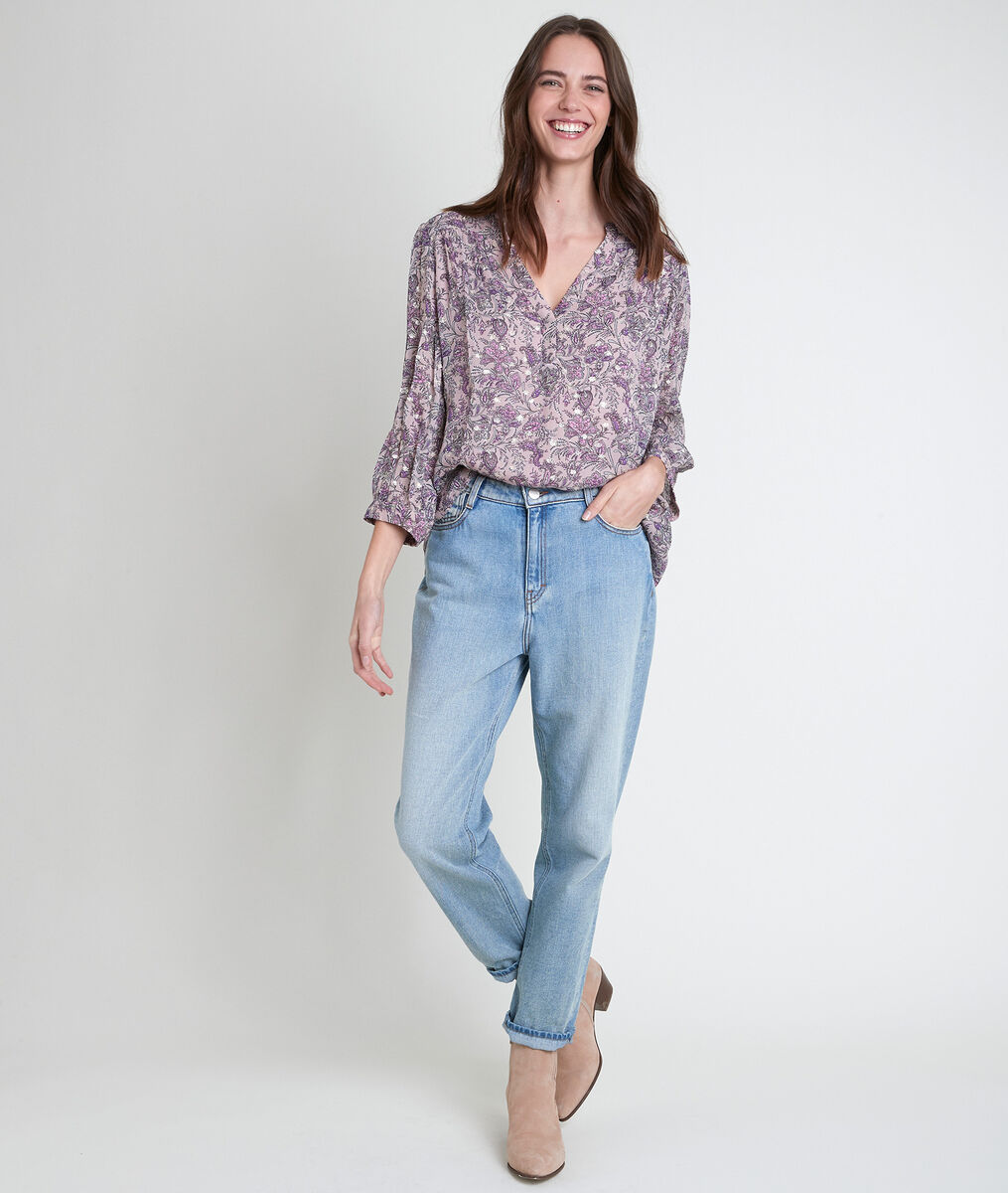 Blouse mauve imprimée Elsa | 1-2-3 Blouse mauve imprimée Elsa PhotoZ | 1-2-3