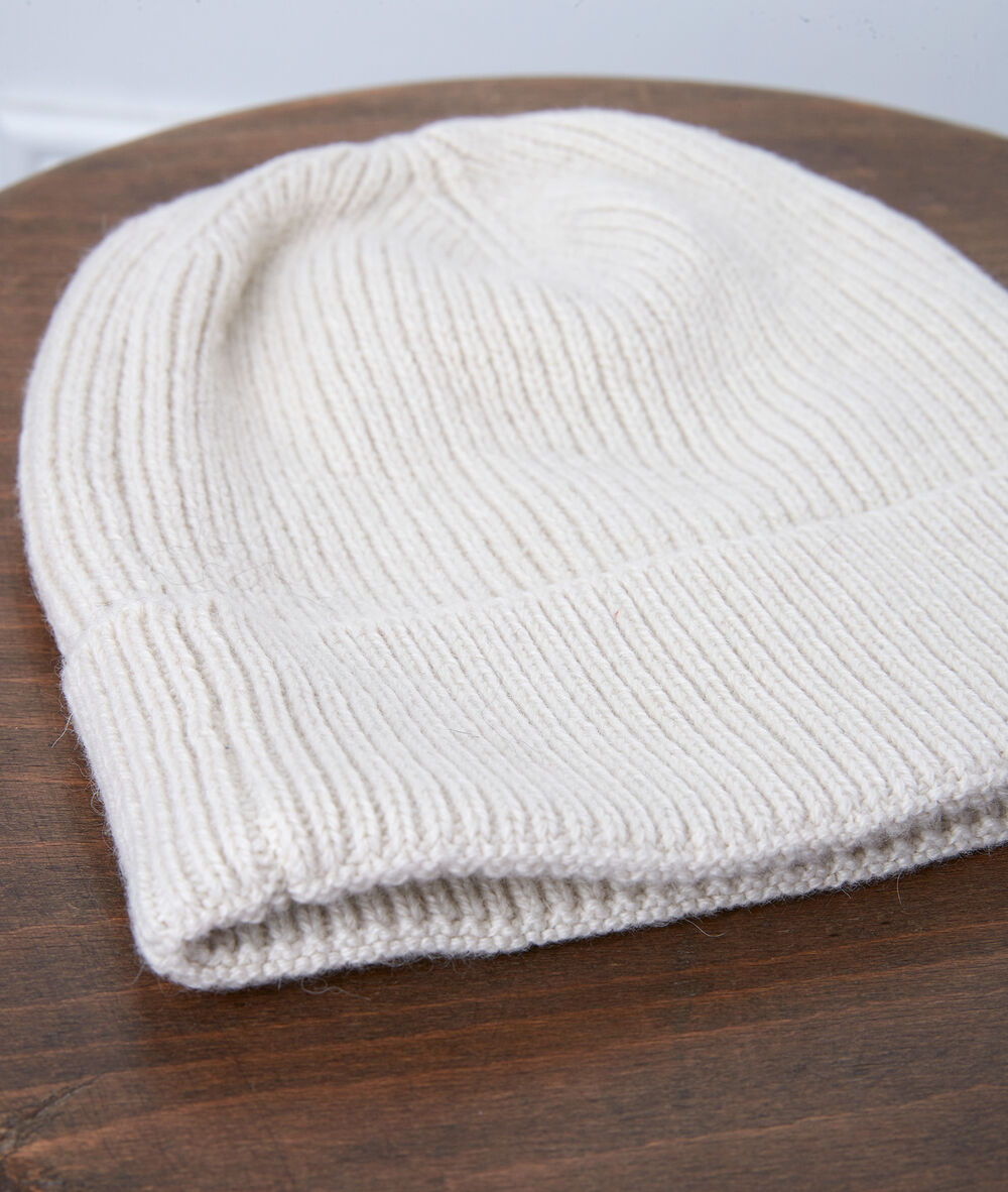Bonnet en alpaga et laine recycl&eacute;e zelma creme.